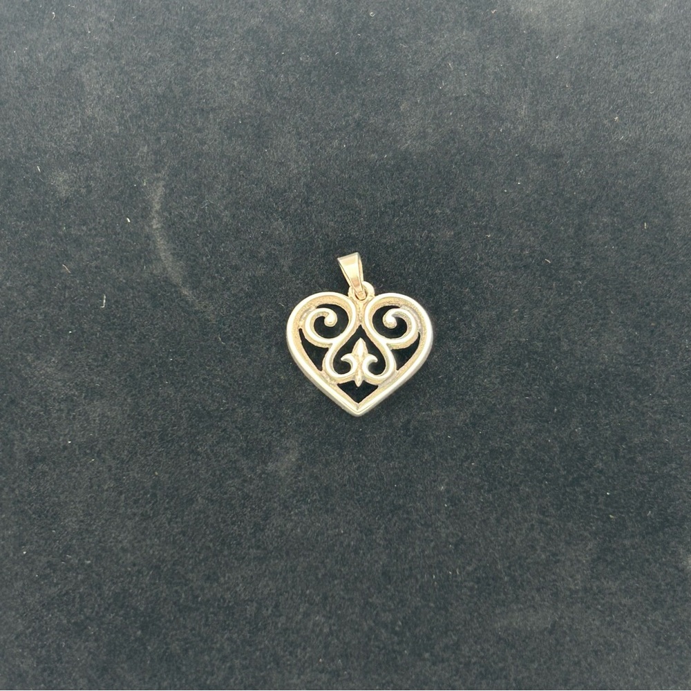 Retired James Avery Sterling Silver Heart Swirl Pendant